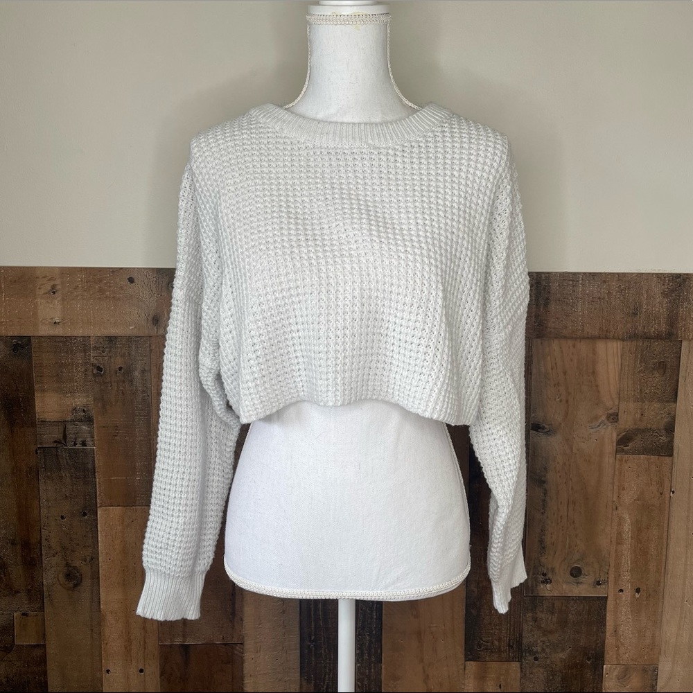 Missguided White Knitted Super Crop Top US Size 10 / 12